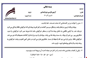 نمونه سوال فارسی دوم درس 9و10 نمونه3جدید با جواب